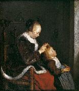 Mother Combing the Hair of Her Child.